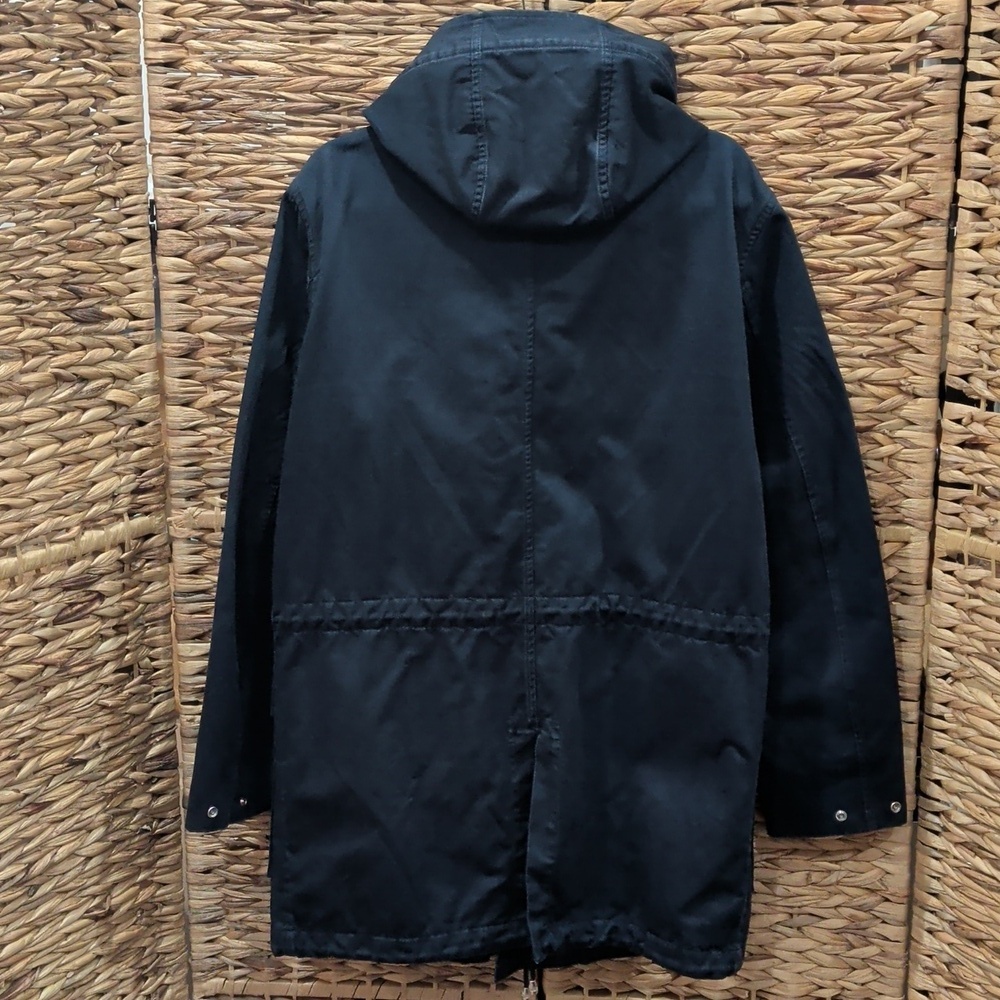 Sandro Men's Black Hooded Parka Jacket - Picture 7 of 12